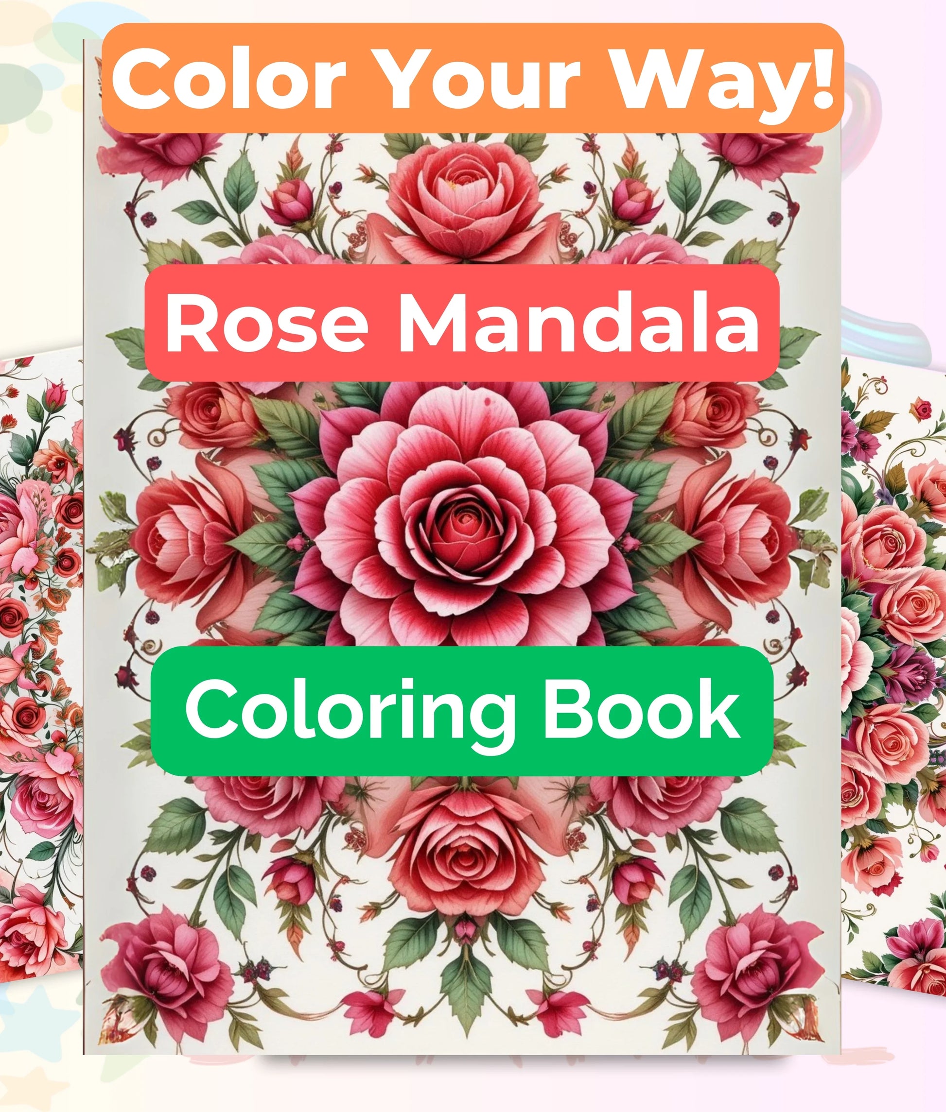 Rose Mandala Coloring Book Bundle - CraftNest - Digital Crafting and Art