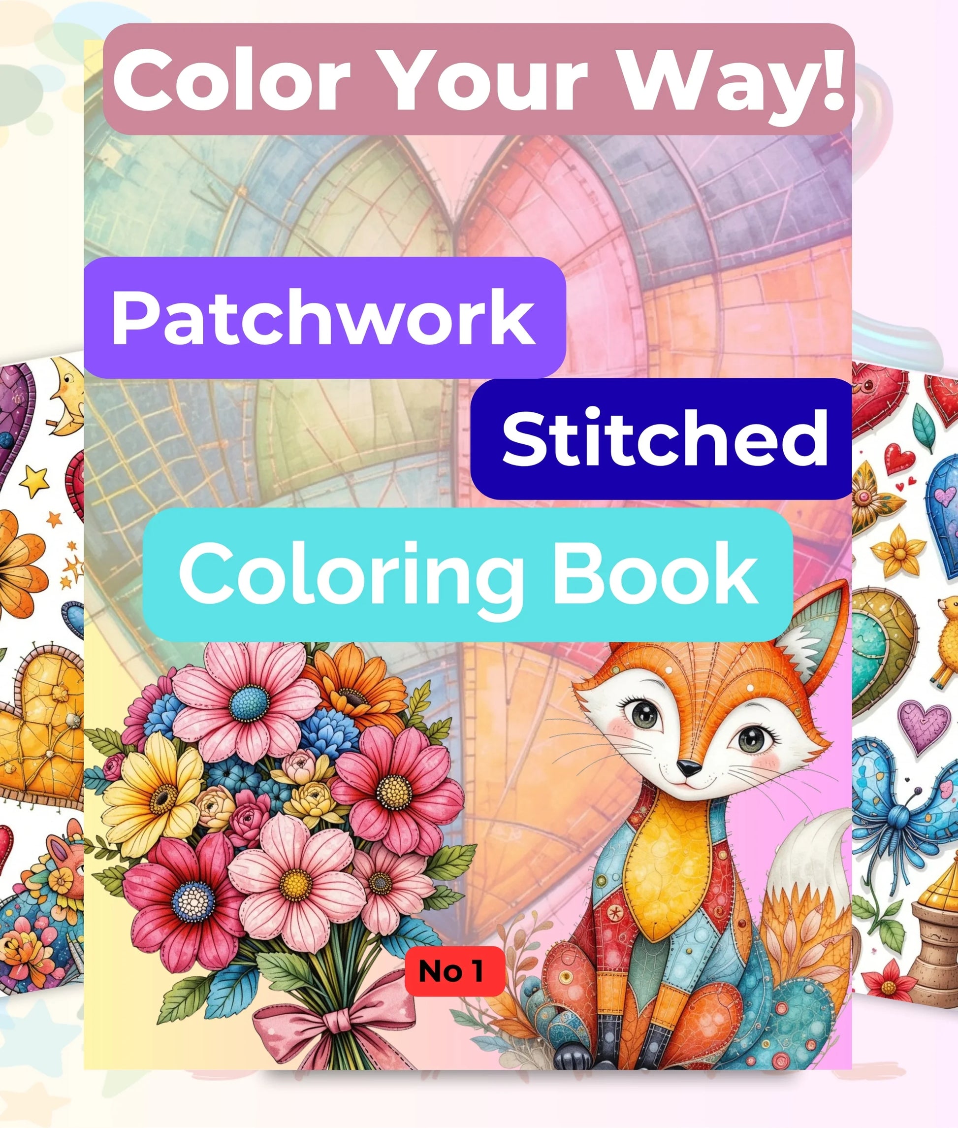 PatchworkStitched Coloring Books Bundle Vol 1 - CraftNest - Digital Crafting and Art