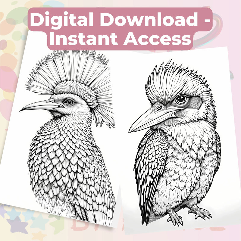 Bird Portraits Coloring Book Bundle - CraftNest - Digital Crafting and Art