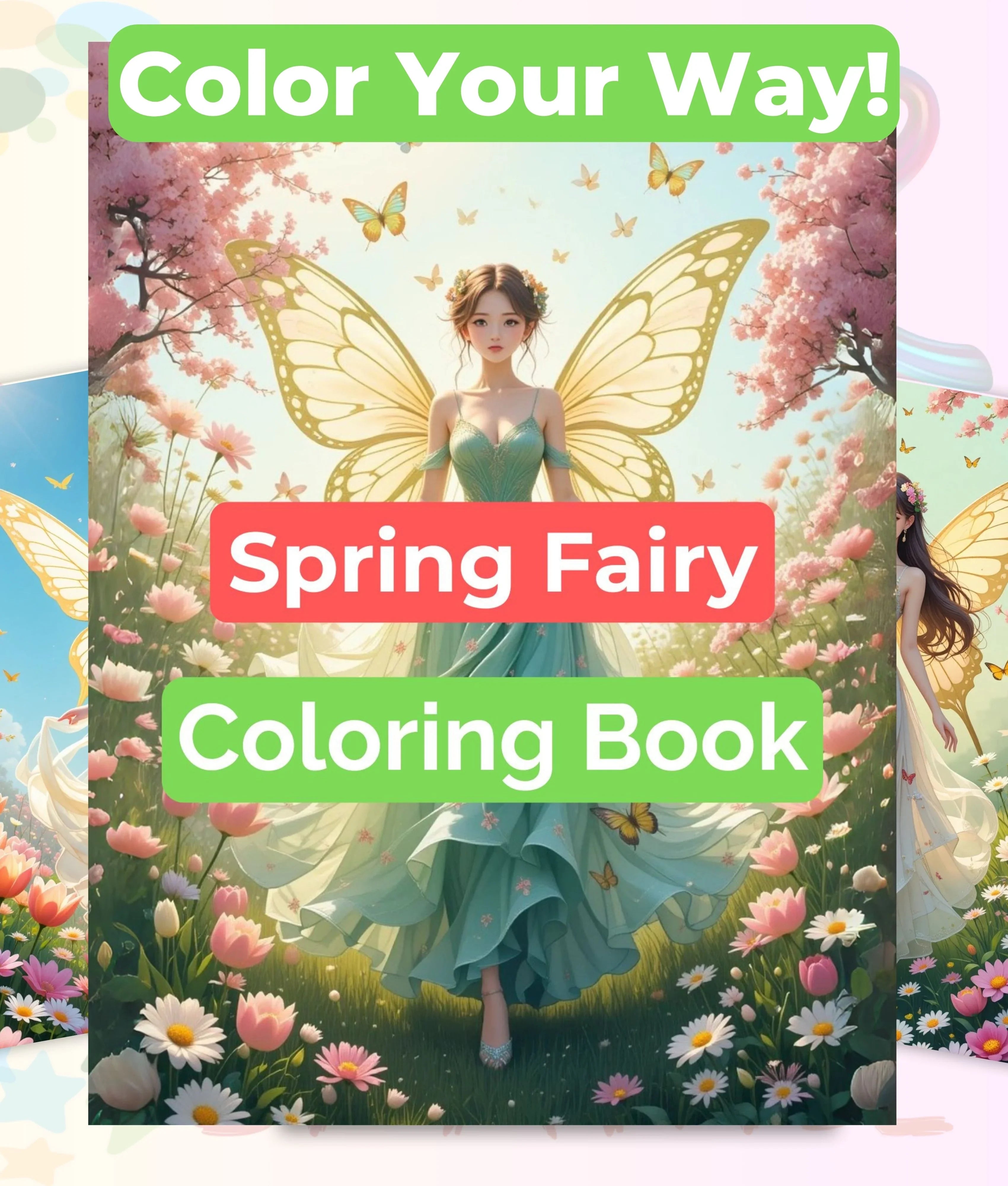 Spring Fairy Coloring Book Bundle - CraftNest - Digital Crafting and Art