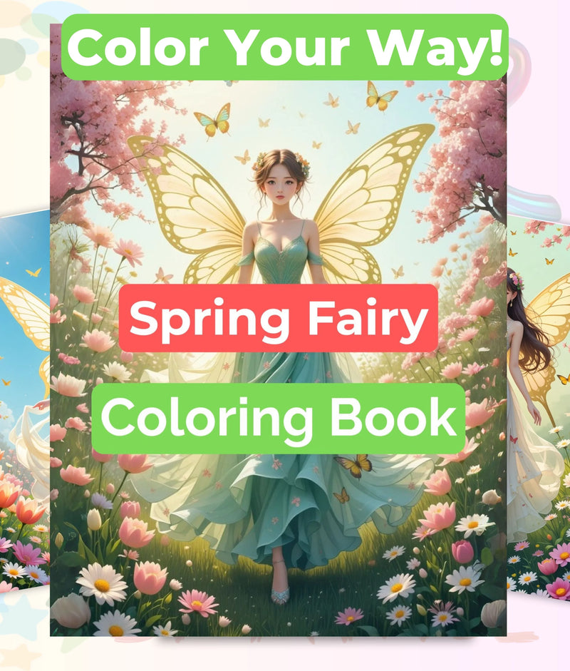 Spring Fairy Coloring Book Bundle - CraftNest - Digital Crafting and Art