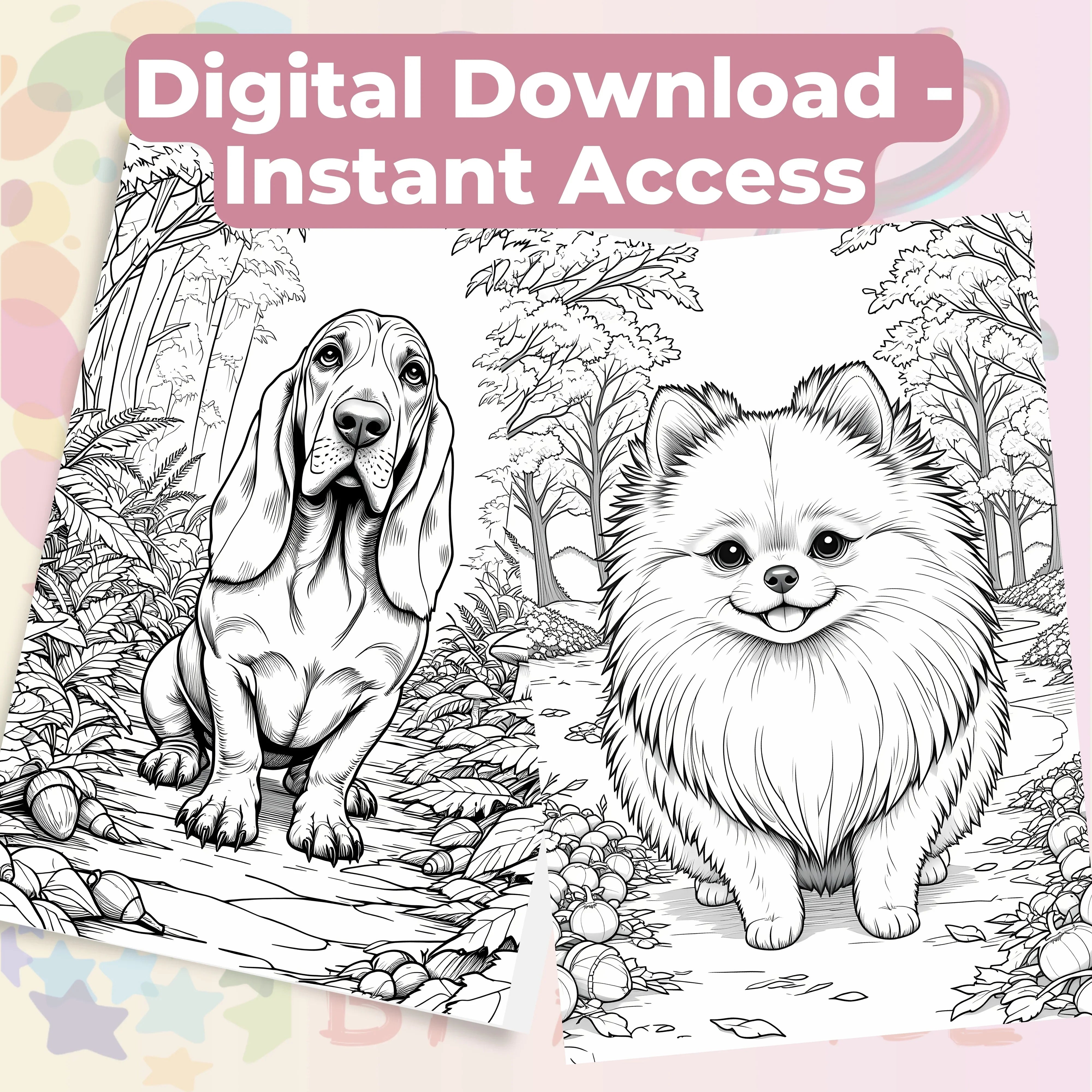 Dog Breeds Coloring Book & Fun Facts Bundle - CraftNest - Digital Crafting and Art
