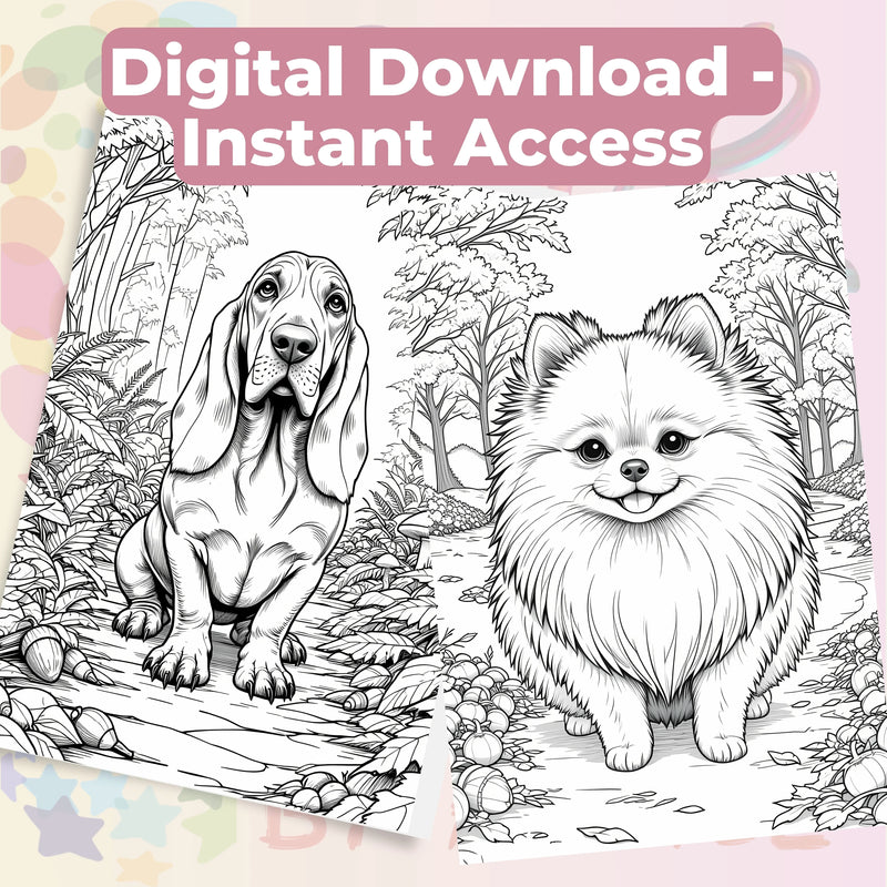 Dog Breeds Coloring Book & Fun Facts Bundle - CraftNest - Digital Crafting and Art
