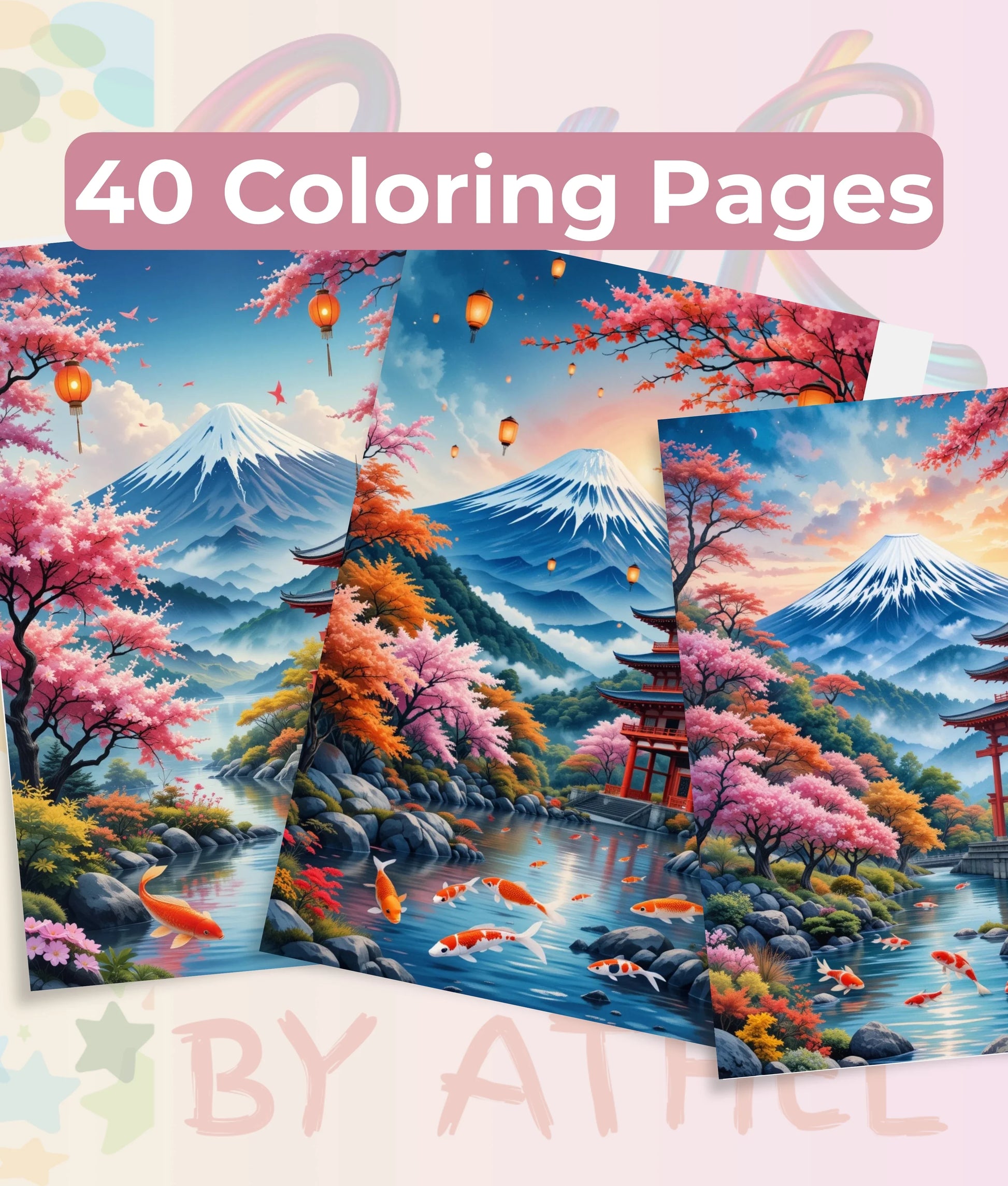 Japanese Landscape Coloring Book Bundle - CraftNest - Digital Crafting and Art