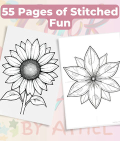 PatchworkStitched Vol 4 Flowers Coloring Books Bundle - CraftNest - Digital Crafting and Art