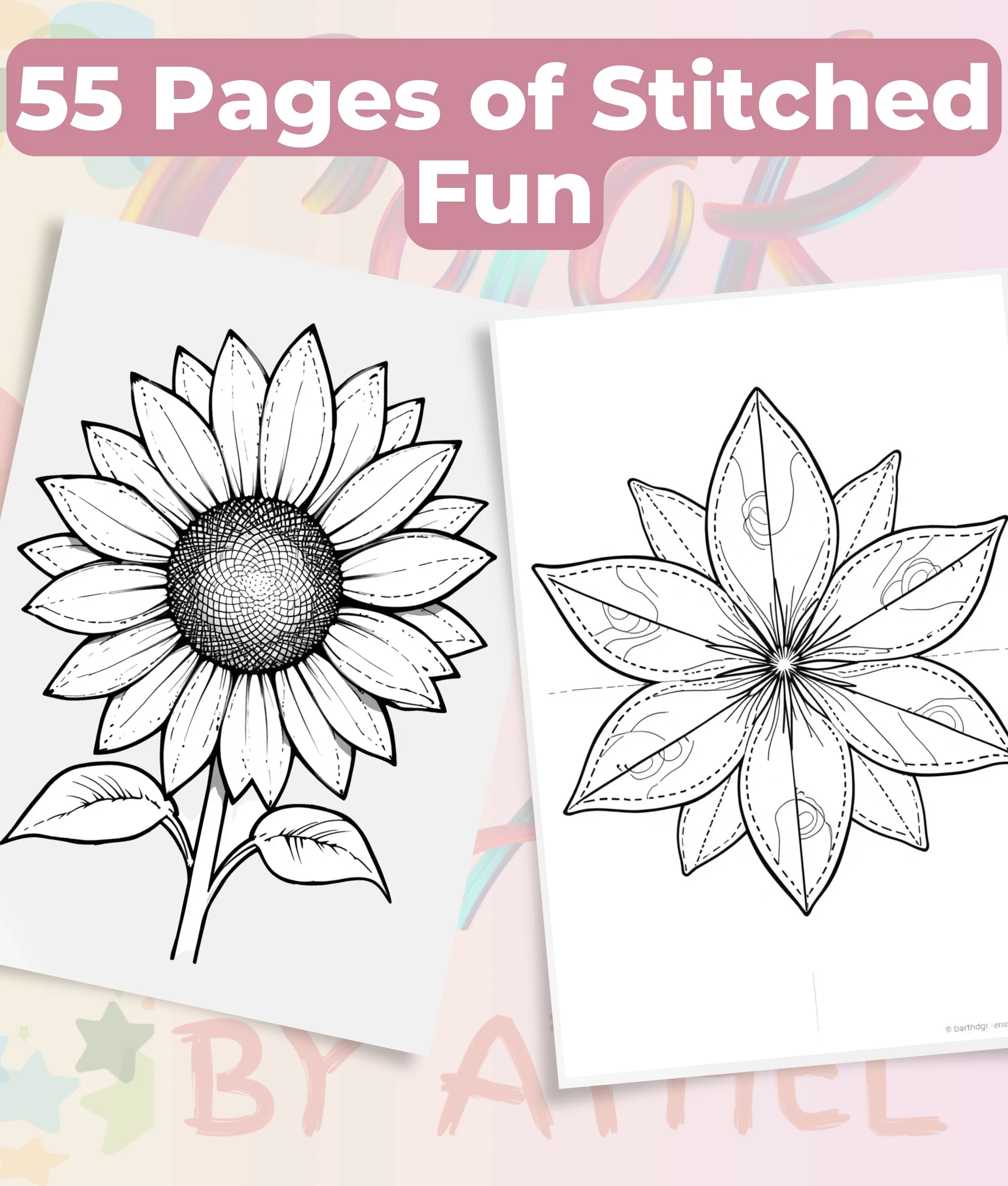 PatchworkStitched Vol 4 Flowers Coloring Books Bundle - CraftNest - Digital Crafting and Art