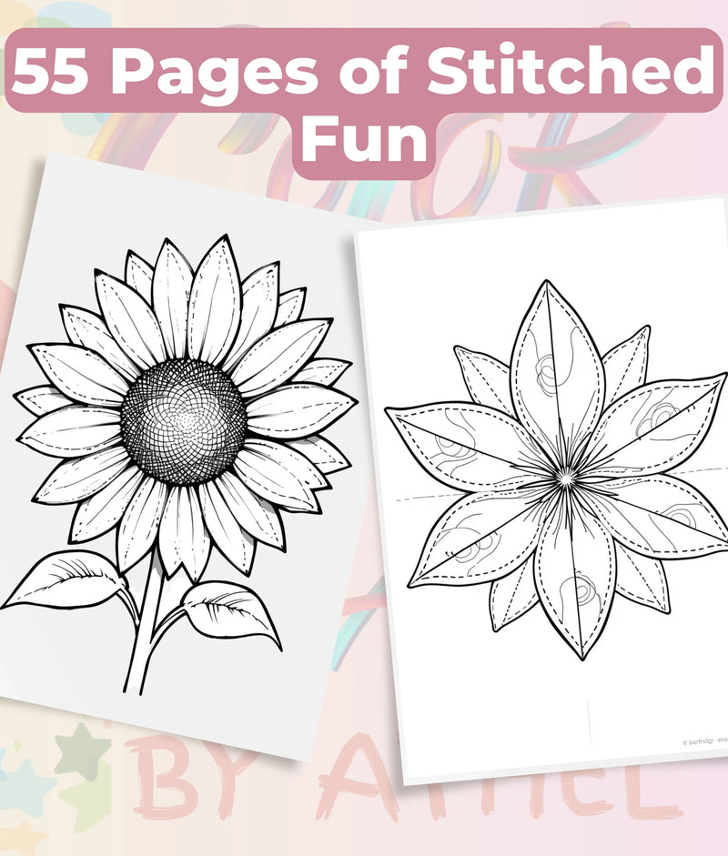 PatchworkStitched Vol 4 Flowers Coloring Books Bundle - CraftNest - Digital Crafting and Art