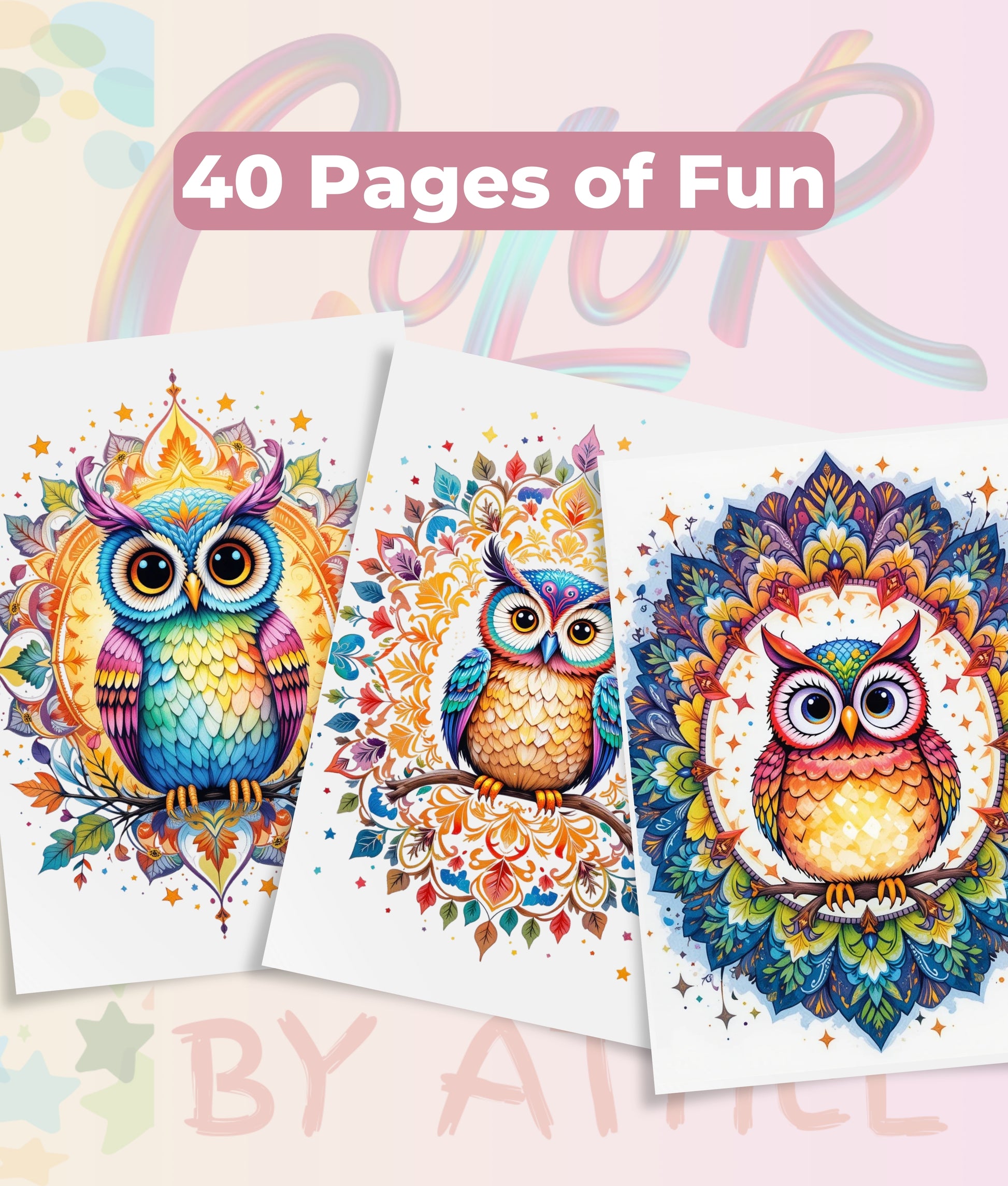 Kids Owl Mandala Coloring Book Bundle - CraftNest - Digital Crafting and Art