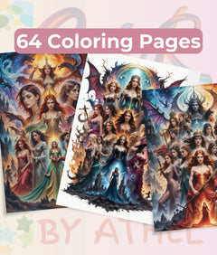 Fierce Fantasy Women Coloring Books Bundle - CraftNest - Digital Crafting and Art