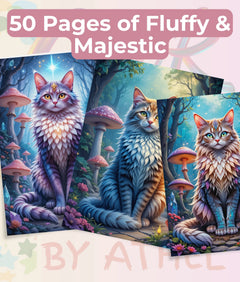 Majestic Enchanted Cats Coloring Book Bundle - CraftNest - Digital Crafting and Art