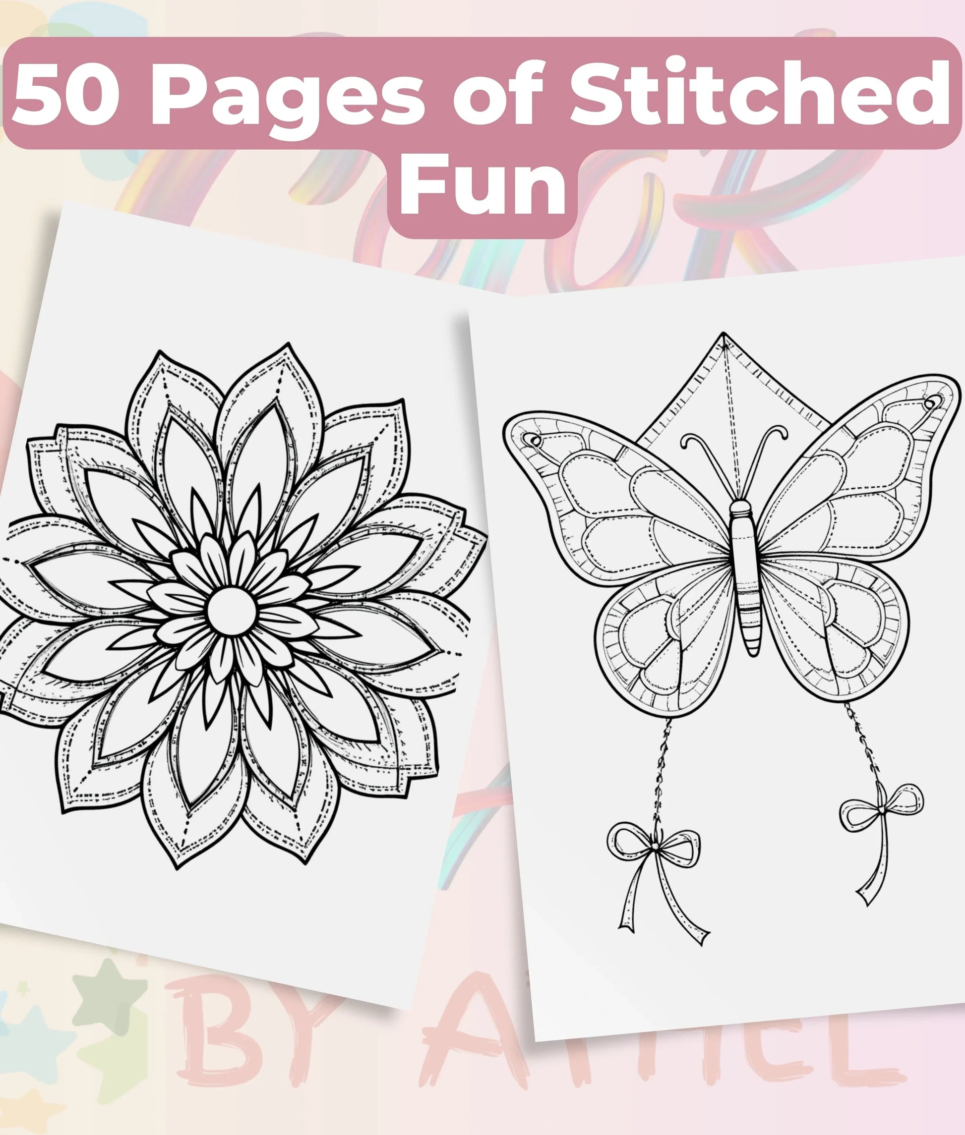 PatchworkStitched Coloring Books Bundle Vol 1 - CraftNest - Digital Crafting and Art