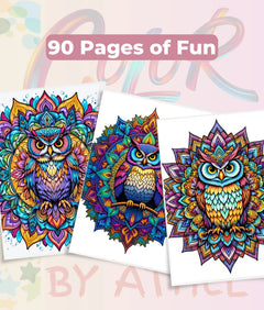 Owl Mandala Coloring Book Bundle - CraftNest - Digital Crafting and Art