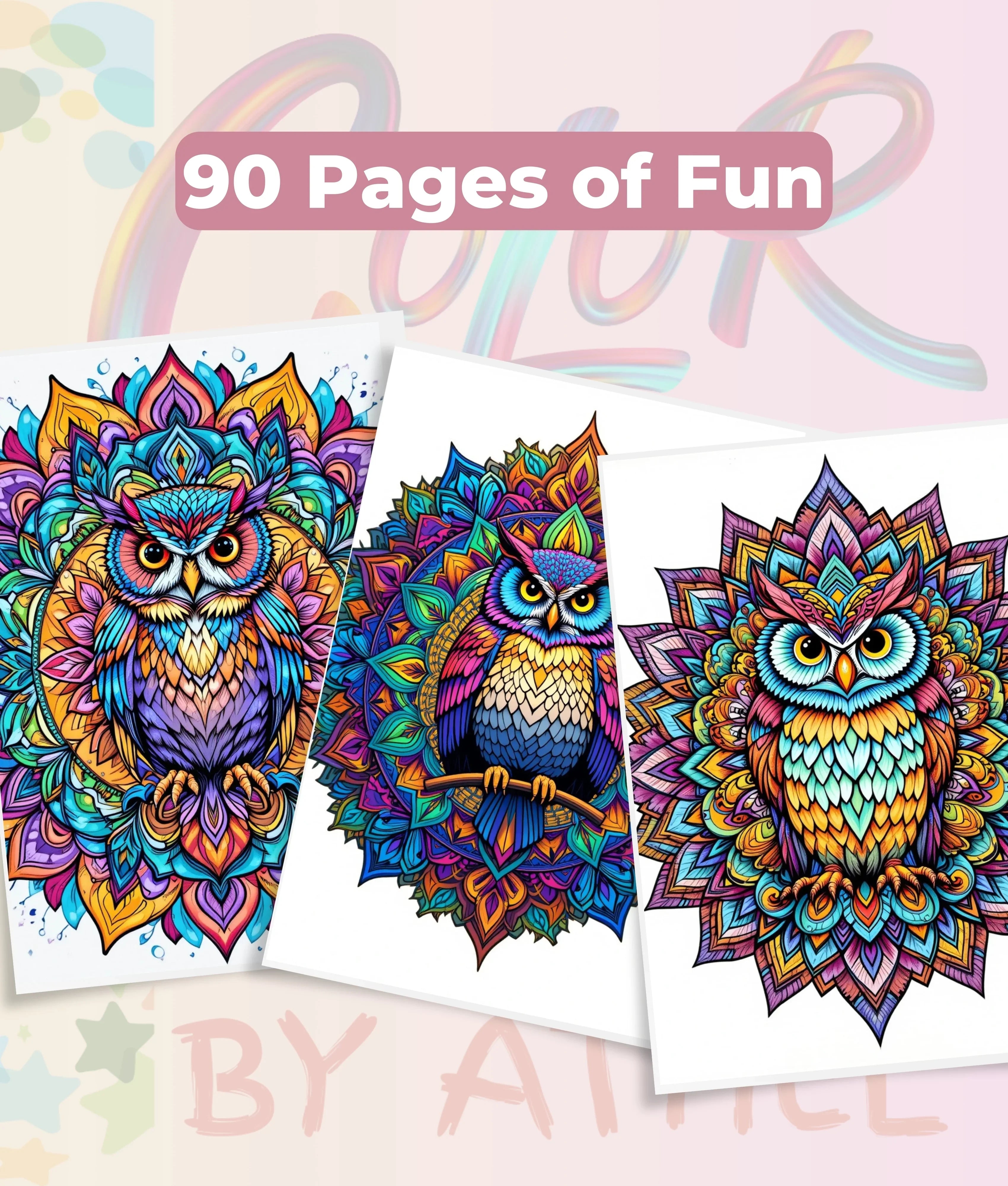 Owl Mandala Coloring Book Bundle - CraftNest - Digital Crafting and Art