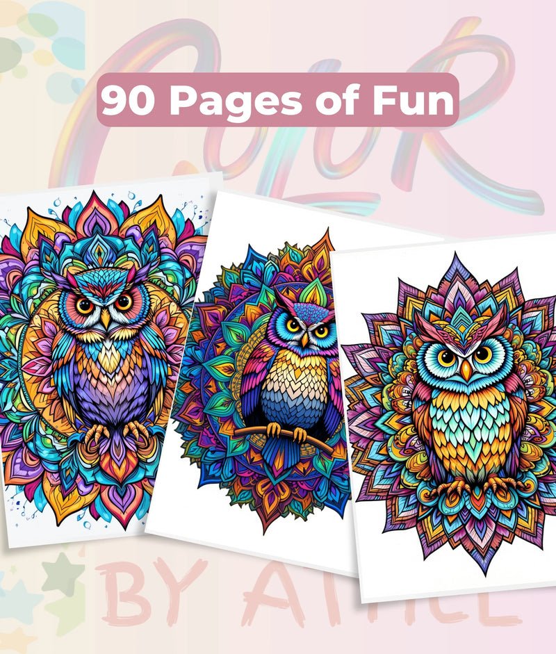 Owl Mandala Coloring Book Bundle - CraftNest - Digital Crafting and Art