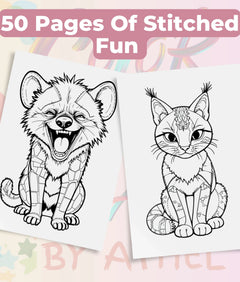 Patchwork Wild Animals Coloring Book Bundle - CraftNest - Digital Crafting and Art