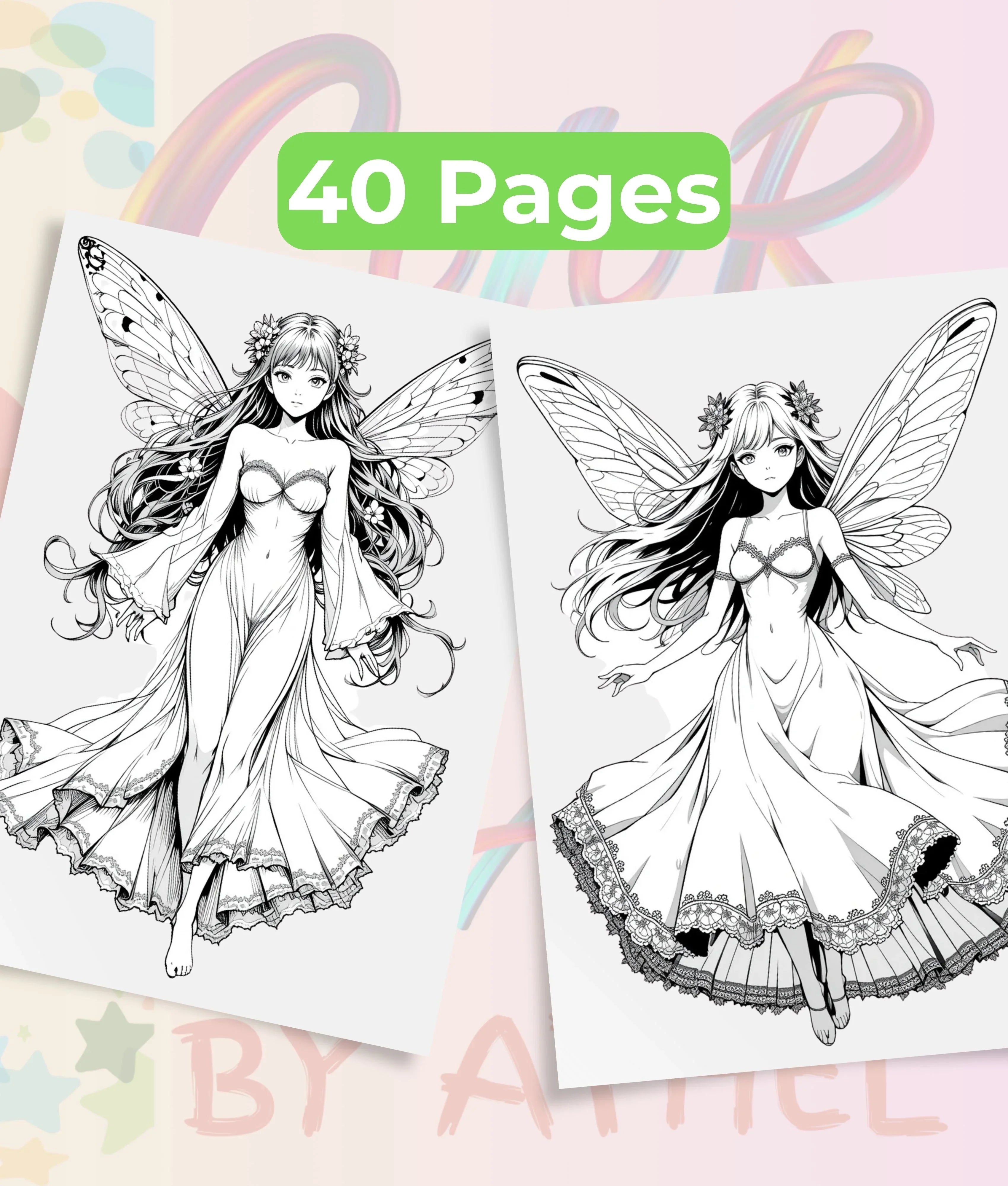 Spring Fairy Coloring Book Bundle - CraftNest - Digital Crafting and Art