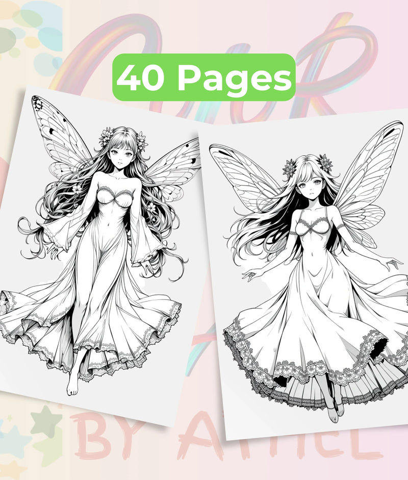 Spring Fairy Coloring Book Bundle - CraftNest - Digital Crafting and Art