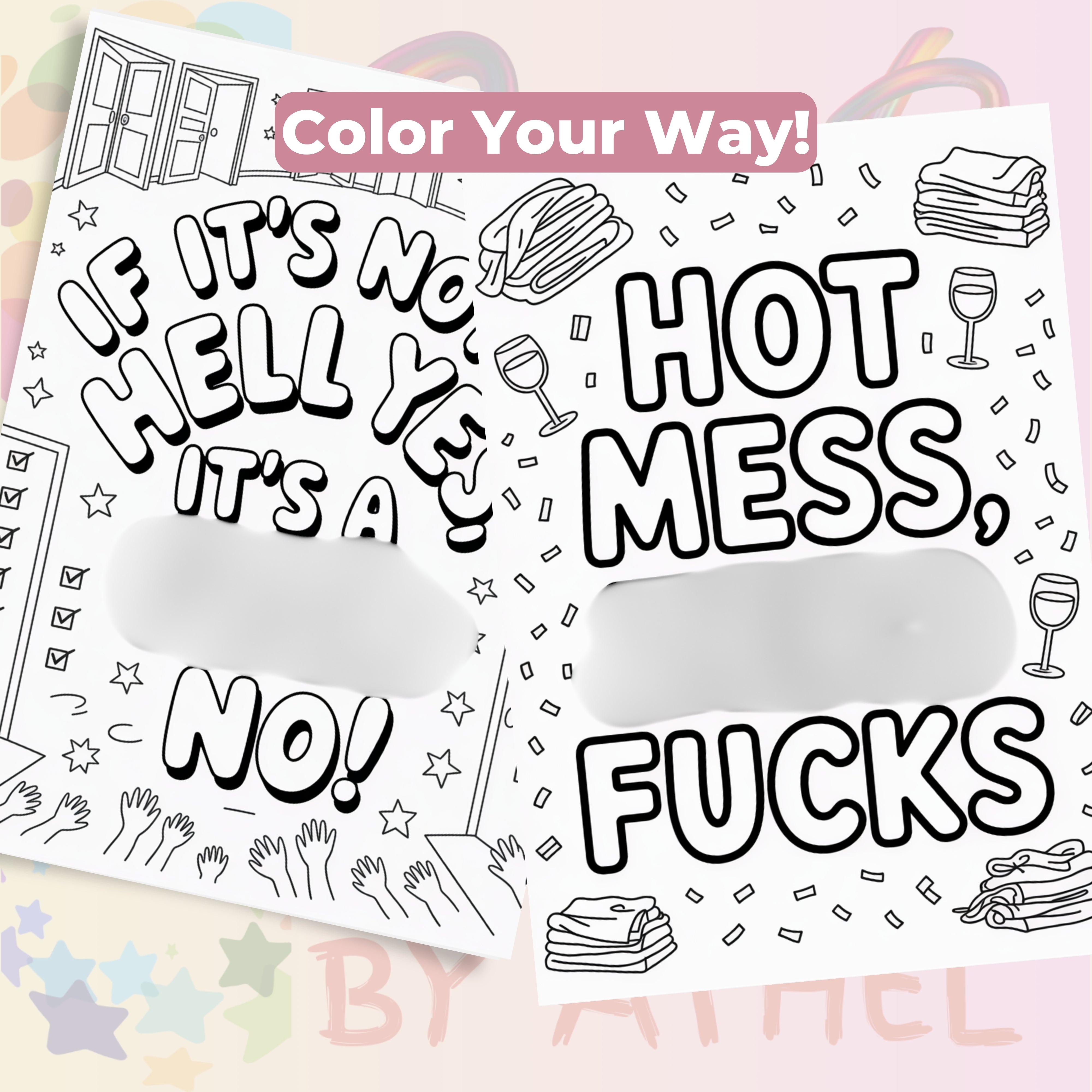 Hard Motivation Coloring Books Bundle