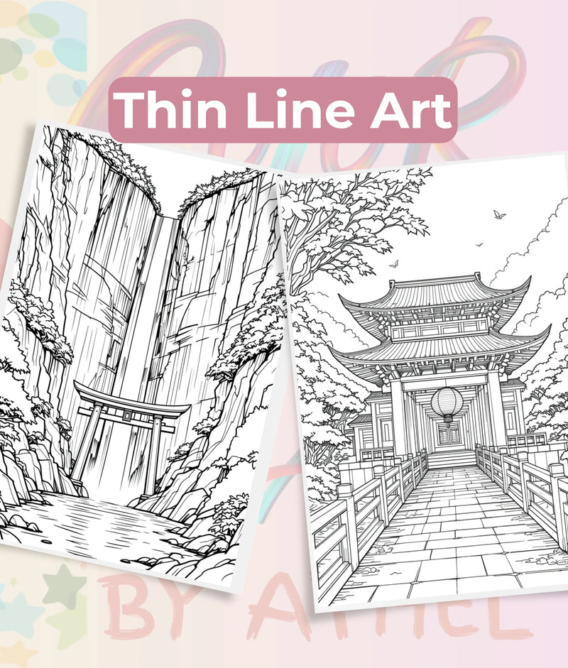 Japanese Landscape Coloring Book Bundle - CraftNest - Digital Crafting and Art