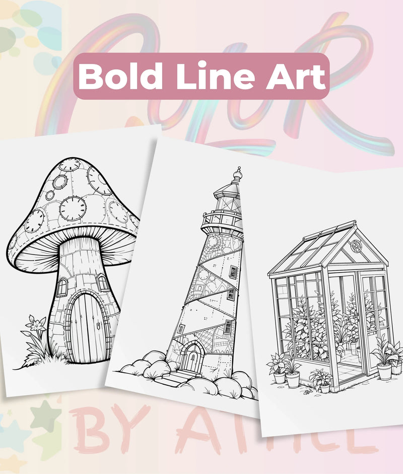 PatchworkStitched Vol 3: Houses Coloring Book Bundle - CraftNest - Digital Crafting and Art