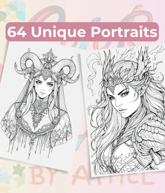 Fierce Fantasy Women Coloring Books Bundle - CraftNest - Digital Crafting and Art