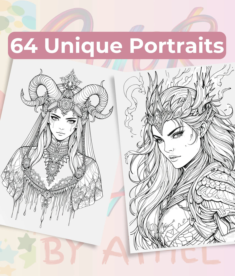 Fierce Fantasy Women Coloring Books Bundle - CraftNest - Digital Crafting and Art
