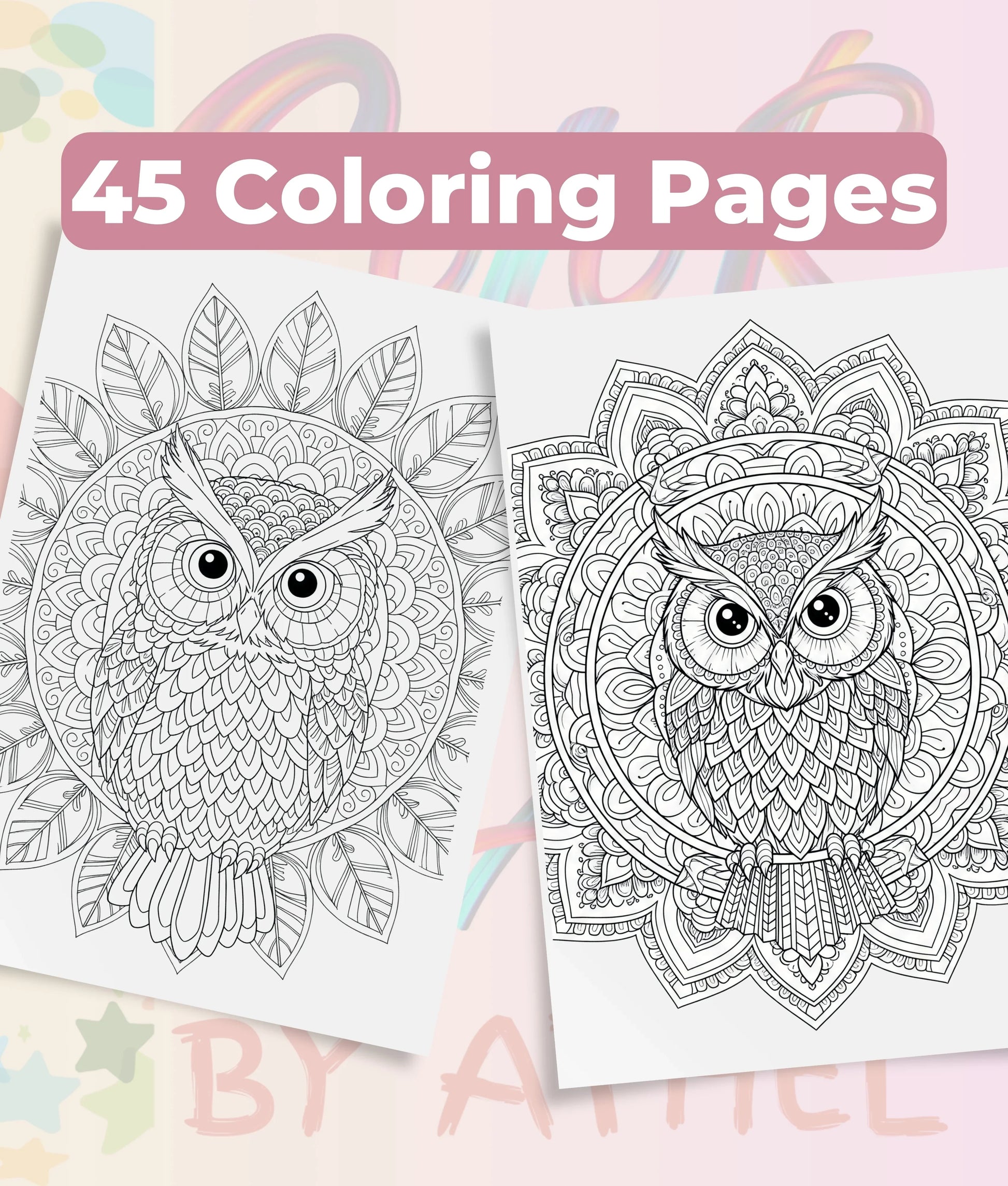 Owl Mandala Coloring Book Bundle - CraftNest - Digital Crafting and Art