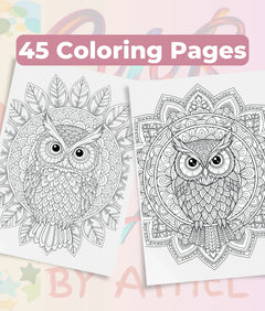 Owl Mandala Coloring Book Bundle - CraftNest - Digital Crafting and Art