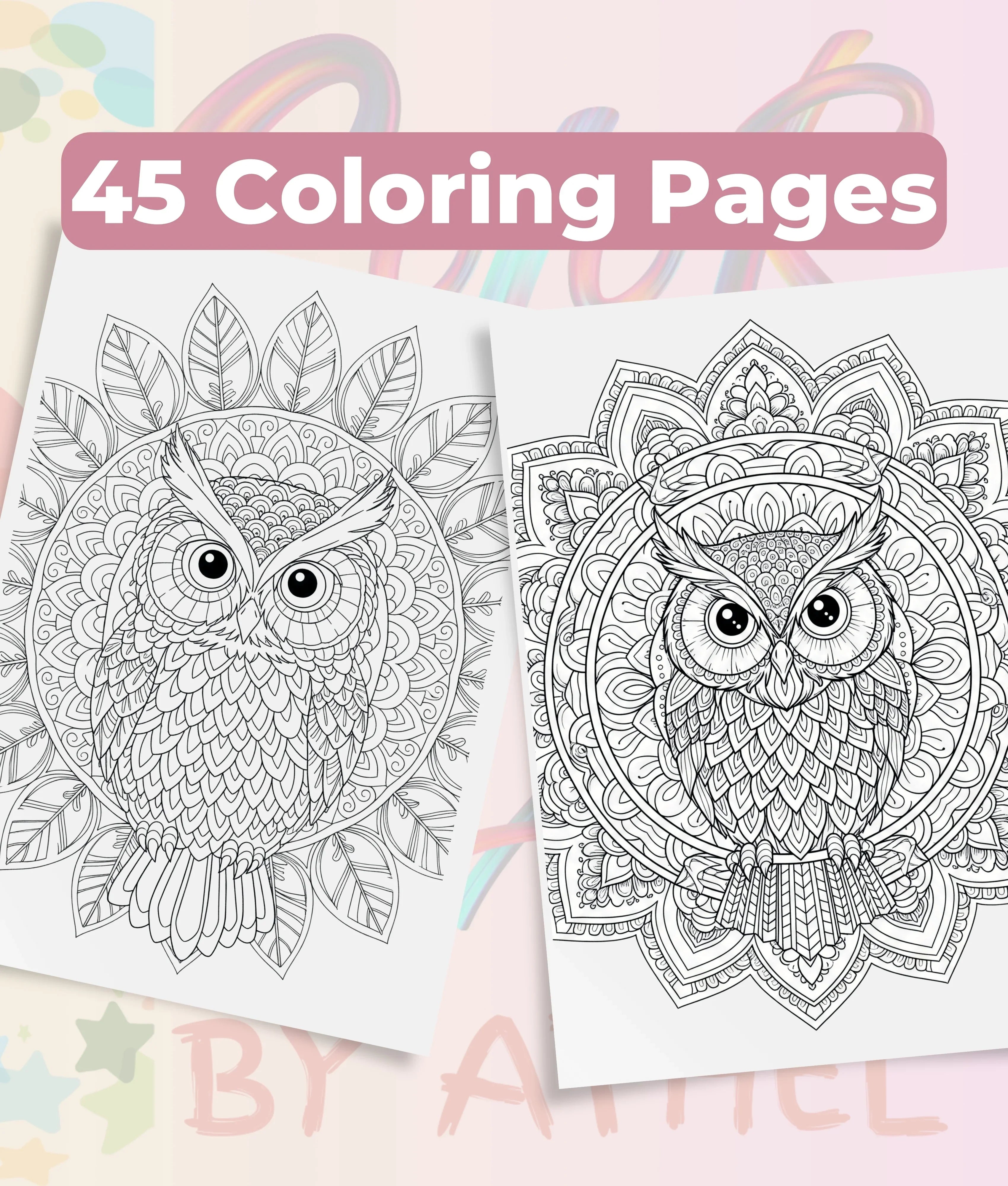 Owl Mandala Coloring Book Bundle - CraftNest - Digital Crafting and Art