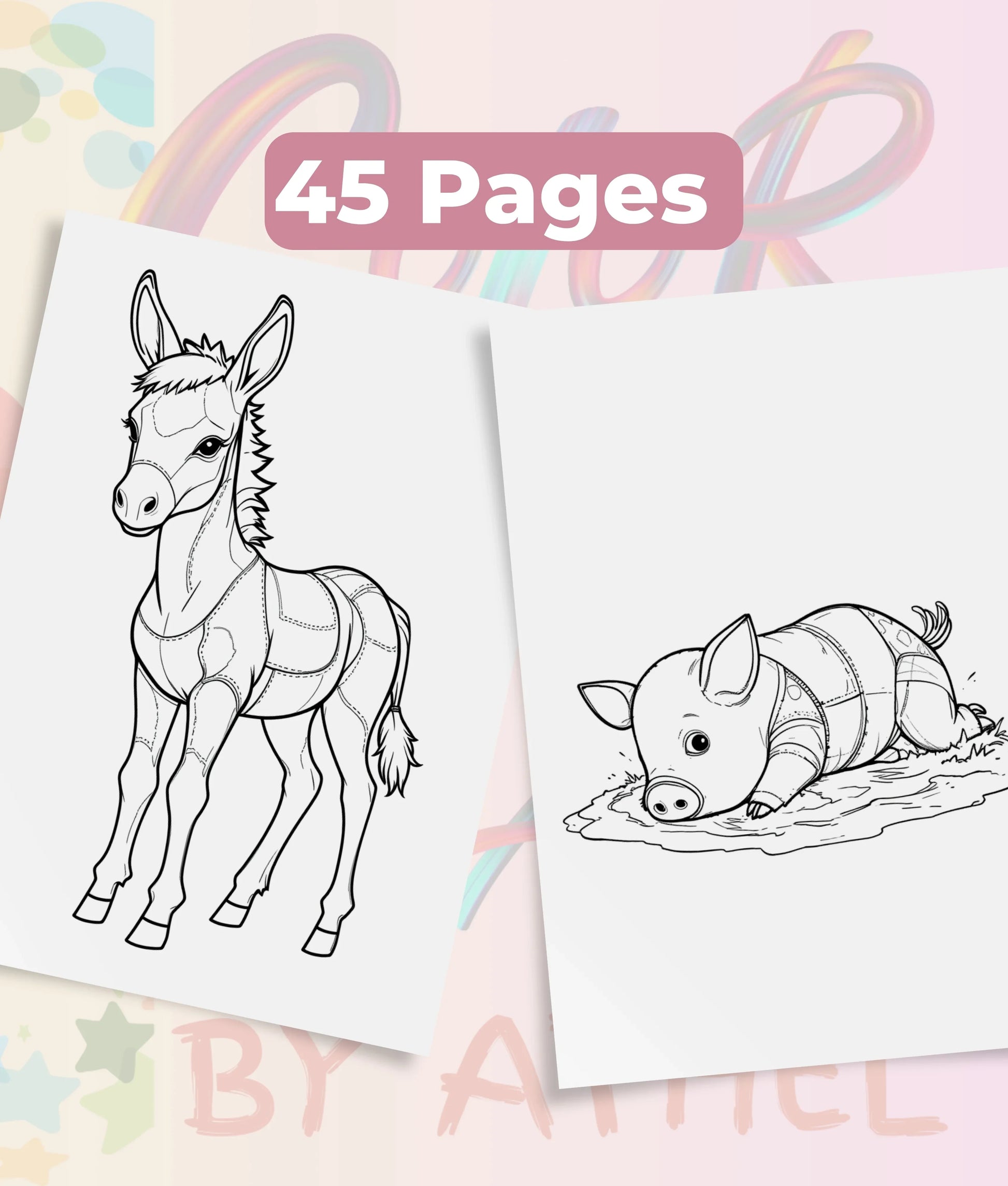 Patchwork Domestic Animals Coloring Book Bundle - CraftNest - Digital Crafting and Art