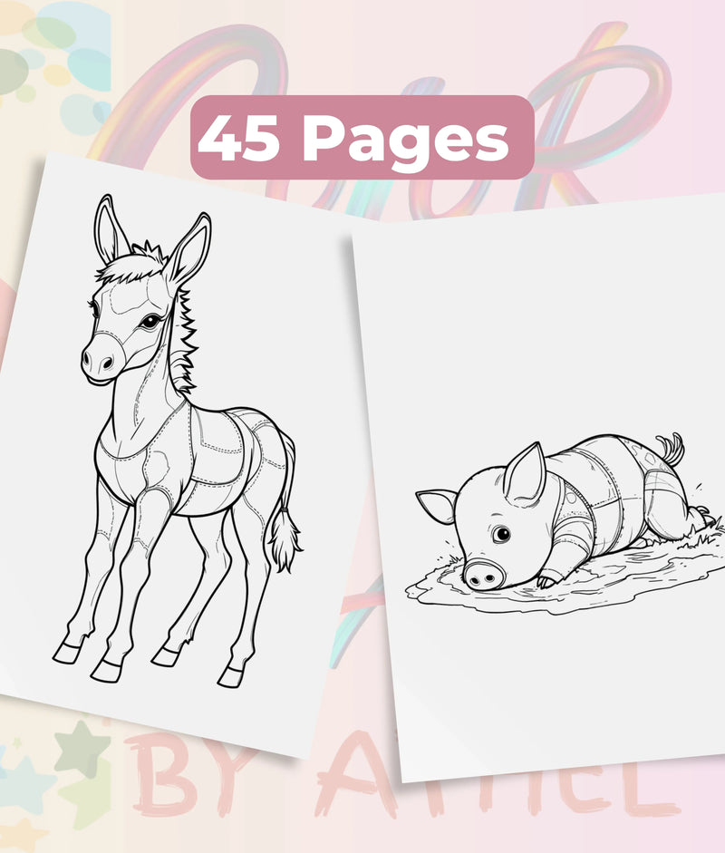 Patchwork Domestic Animals Coloring Book Bundle - CraftNest - Digital Crafting and Art