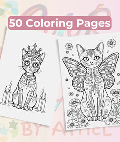 Dia de los Muertos Cats Coloring Book Bundle - CraftNest - Digital Crafting and Art