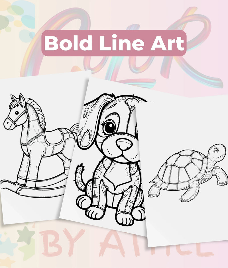 PatchworkStitched Coloring Books Bundle Vol 1 - CraftNest - Digital Crafting and Art