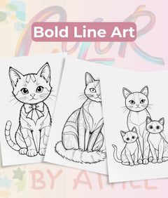 PatchworkStitched Cats Coloring Book Series Vol 6 - CraftNest - Digital Crafting and Art