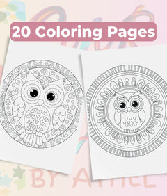 Kids Owl Mandala Coloring Book Bundle - CraftNest - Digital Crafting and Art
