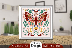 Butterfly Folk Art 3D Shadow Box SVG Bundle 6 - CraftNest - Digital Crafting and Art