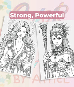Fierce Fantasy Women Coloring Books Bundle - CraftNest - Digital Crafting and Art