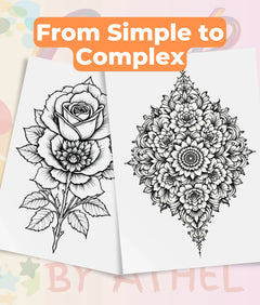 Rose Mandala Coloring Book Bundle - CraftNest - Digital Crafting and Art
