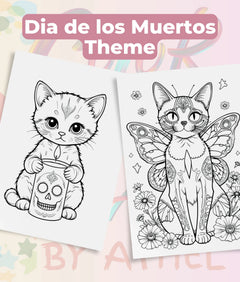 Dia de los Muertos Cats Coloring Book Bundle - CraftNest - Digital Crafting and Art