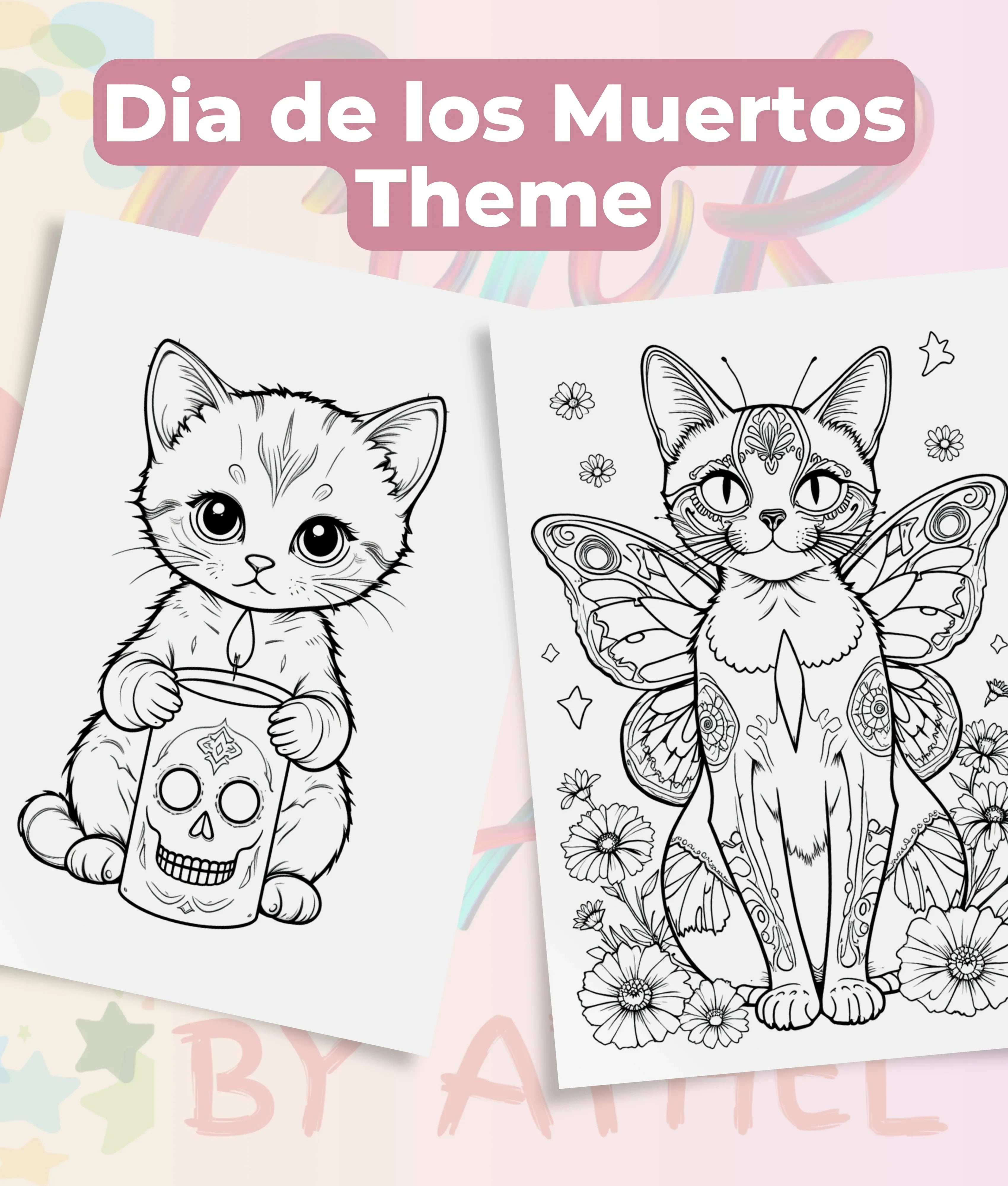Dia de los Muertos Cats Coloring Book Bundle - CraftNest - Digital Crafting and Art
