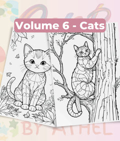 PatchworkStitched Cats Coloring Book Series Vol 6 - CraftNest - Digital Crafting and Art