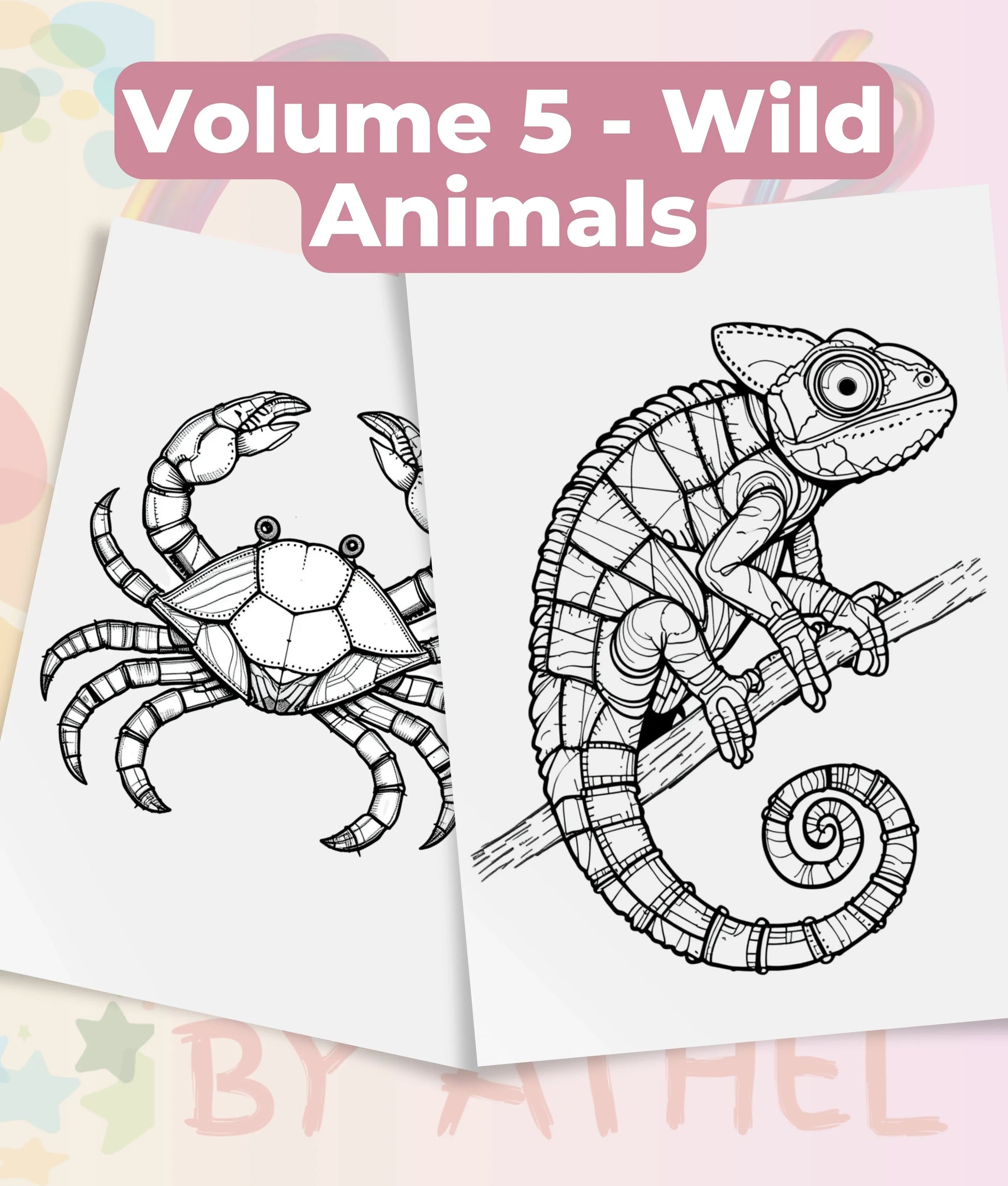Patchwork Wild Animals Coloring Book Bundle - CraftNest - Digital Crafting and Art