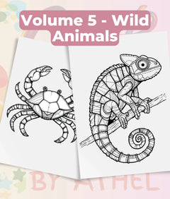 Patchwork Wild Animals Coloring Book Bundle - CraftNest - Digital Crafting and Art