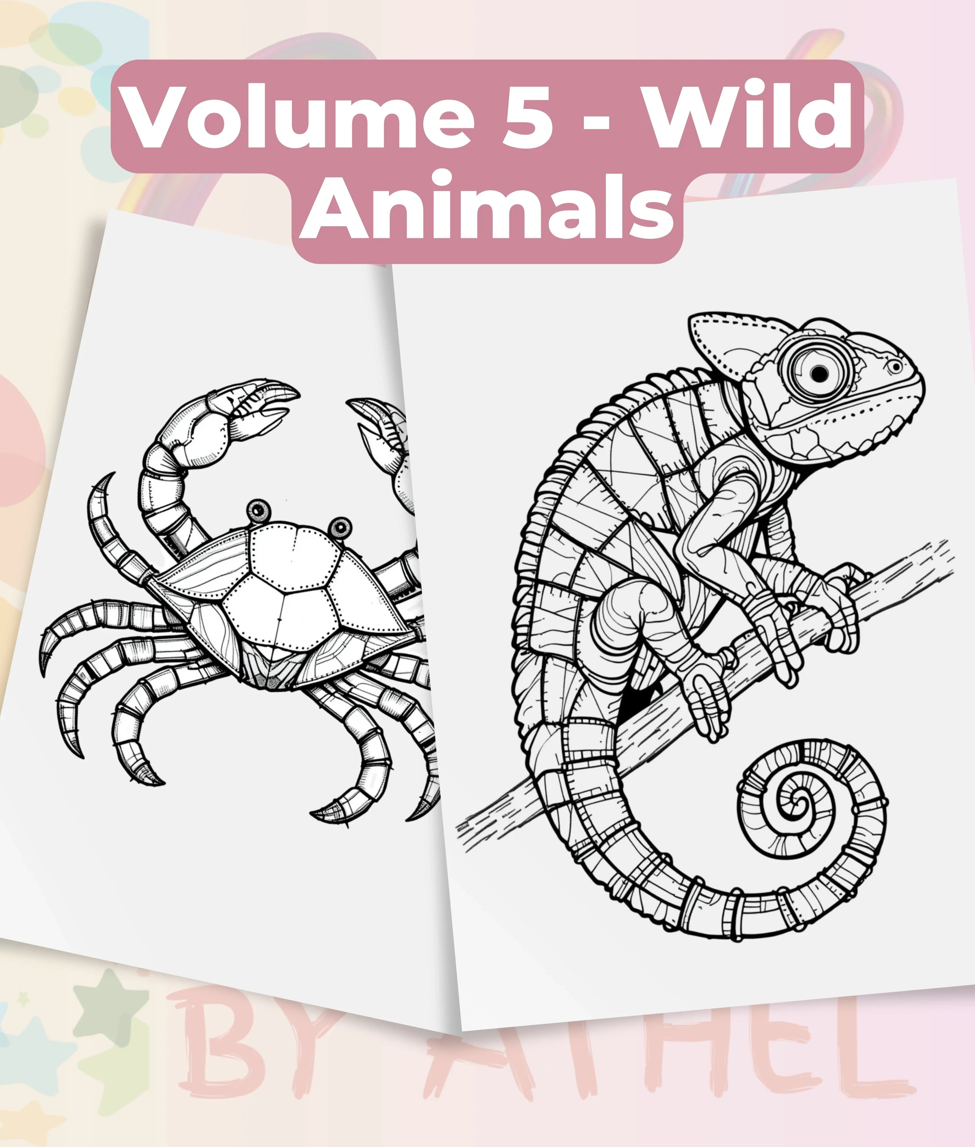 Patchwork Wild Animals Coloring Book Bundle - CraftNest - Digital Crafting and Art