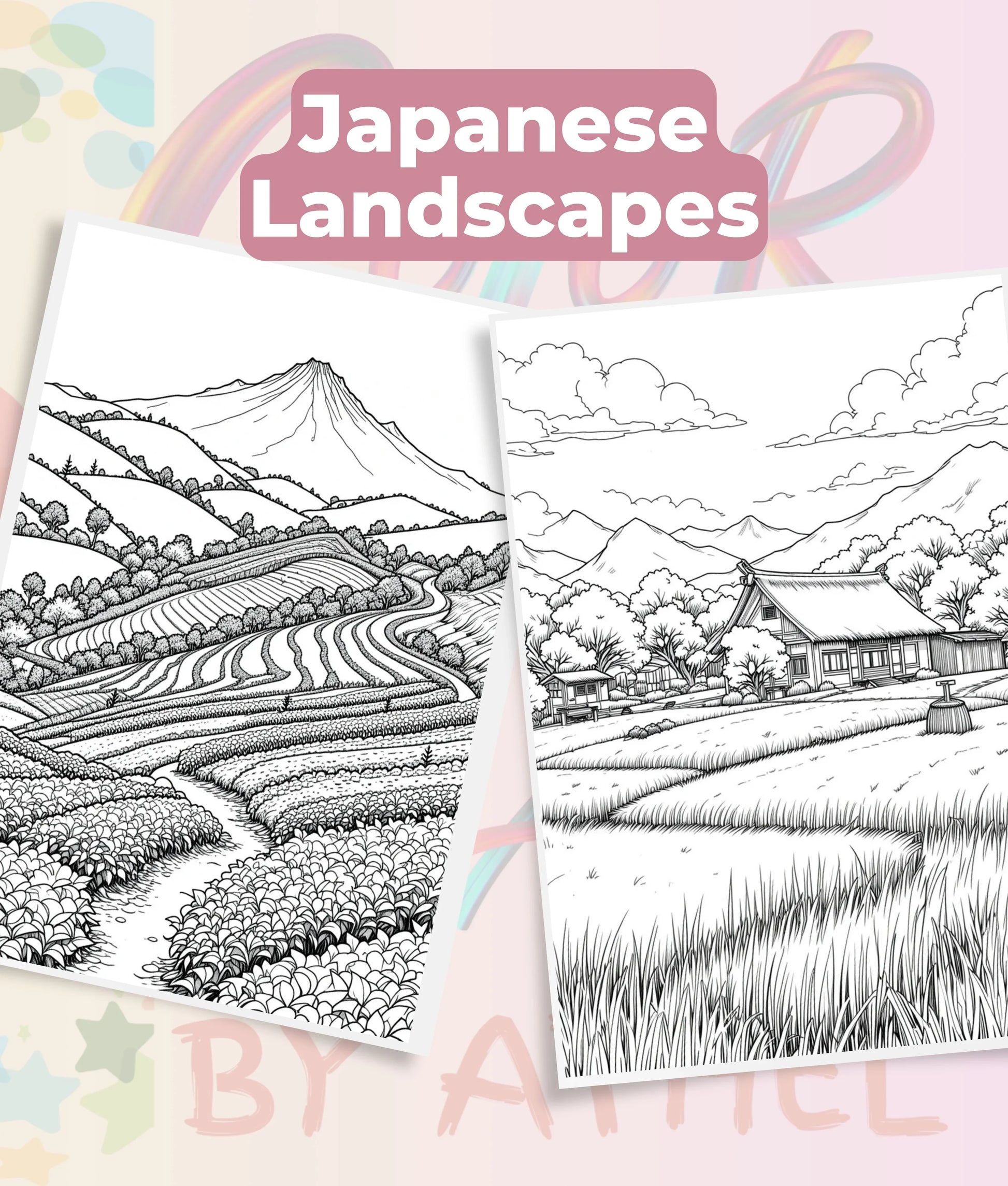 Japanese Landscape Coloring Book Bundle - CraftNest - Digital Crafting and Art