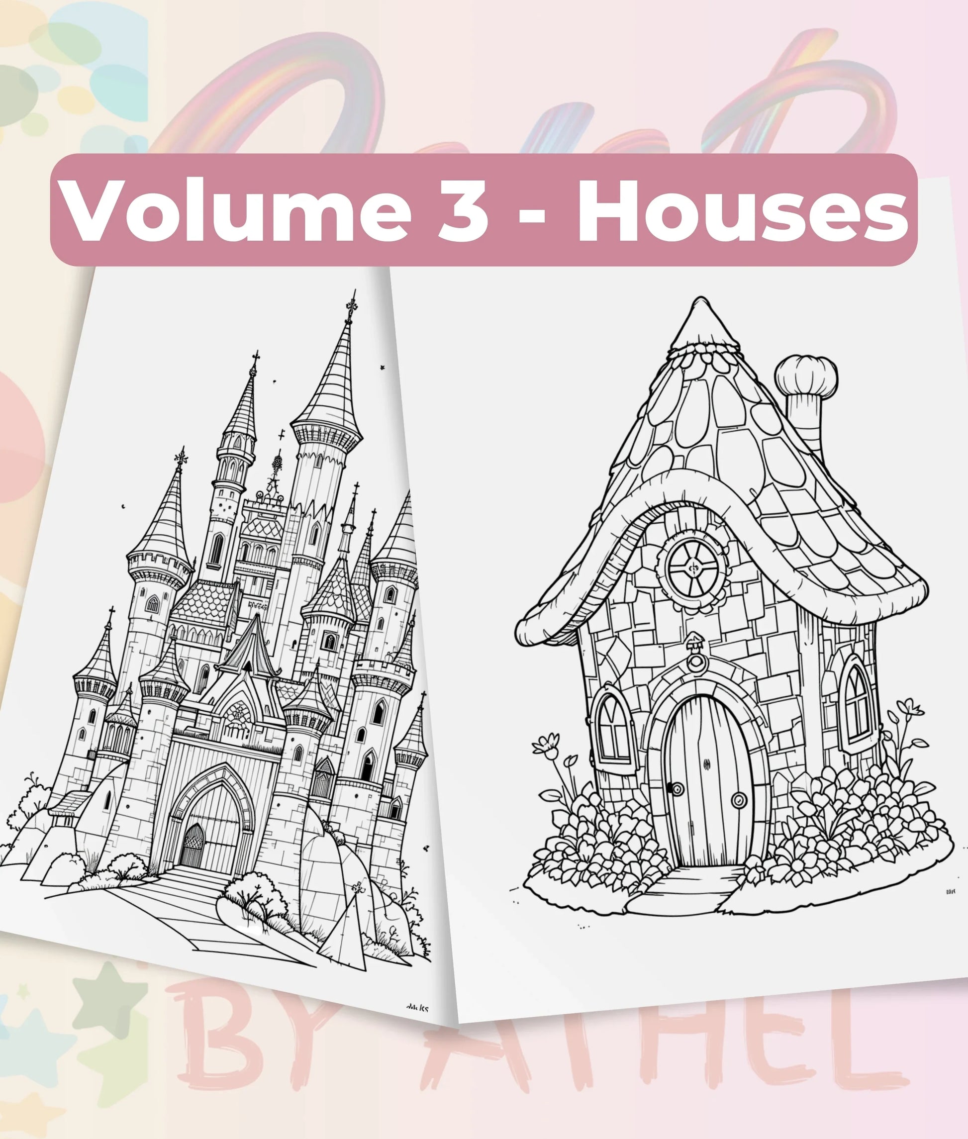 PatchworkStitched Vol 3: Houses Coloring Book Bundle - CraftNest - Digital Crafting and Art
