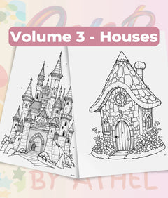 PatchworkStitched Vol 3: Houses Coloring Book Bundle - CraftNest - Digital Crafting and Art