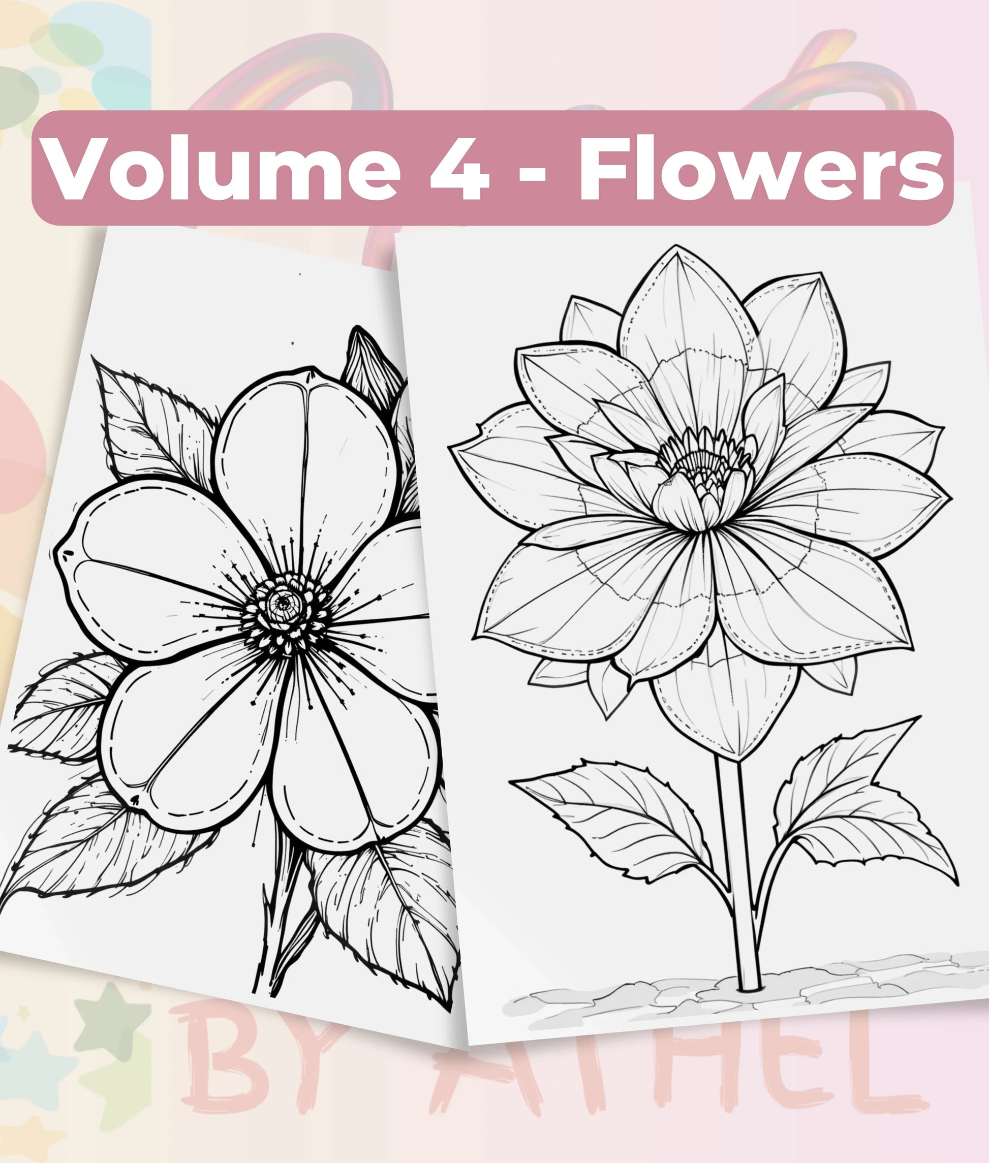 PatchworkStitched Vol 4 Flowers Coloring Books Bundle - CraftNest - Digital Crafting and Art