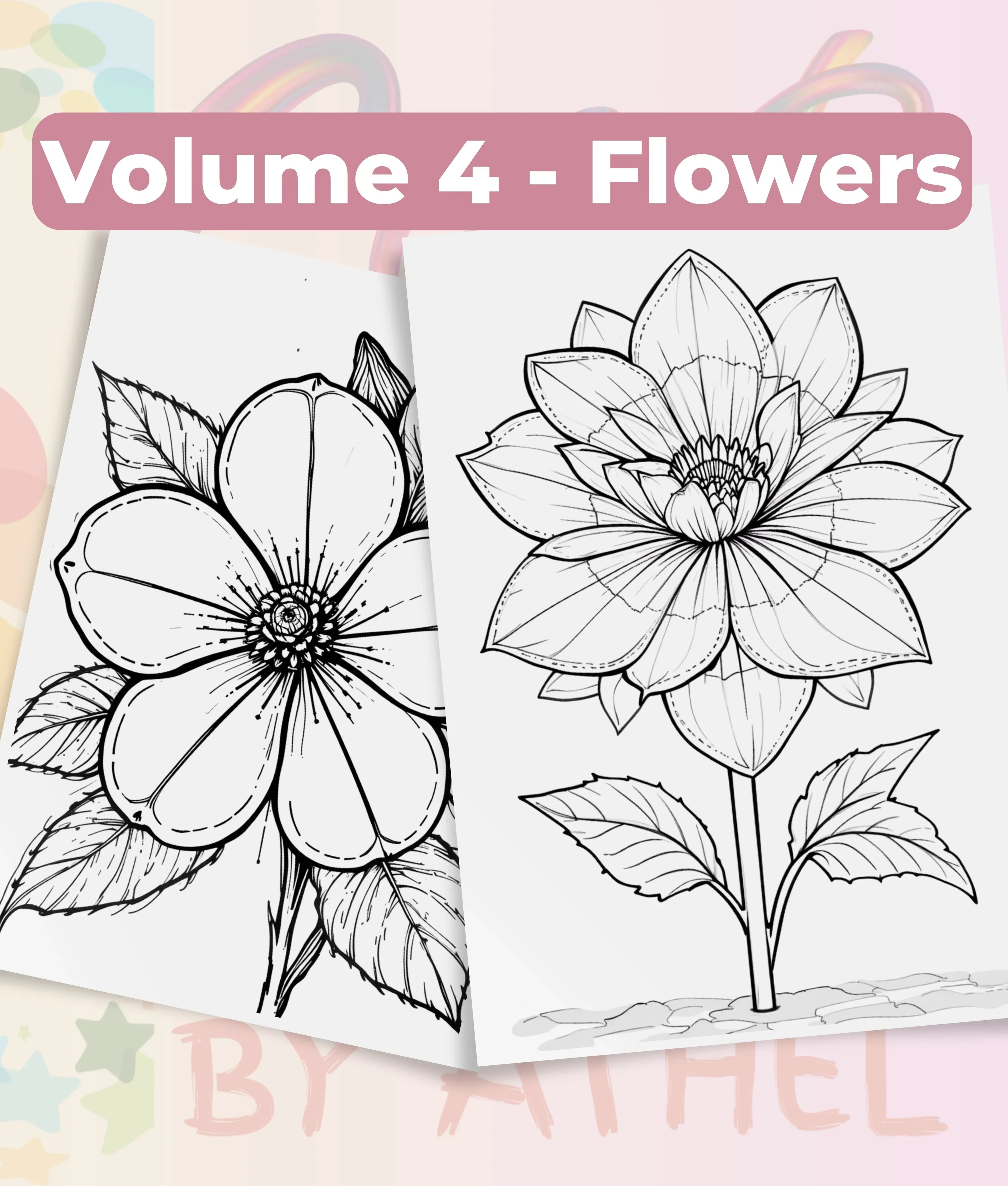 PatchworkStitched Vol 4 Flowers Coloring Books Bundle - CraftNest - Digital Crafting and Art