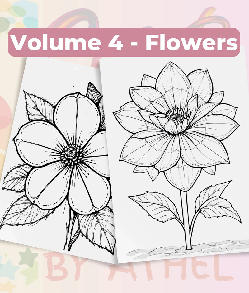 PatchworkStitched Vol 4 Flowers Coloring Books Bundle - CraftNest - Digital Crafting and Art